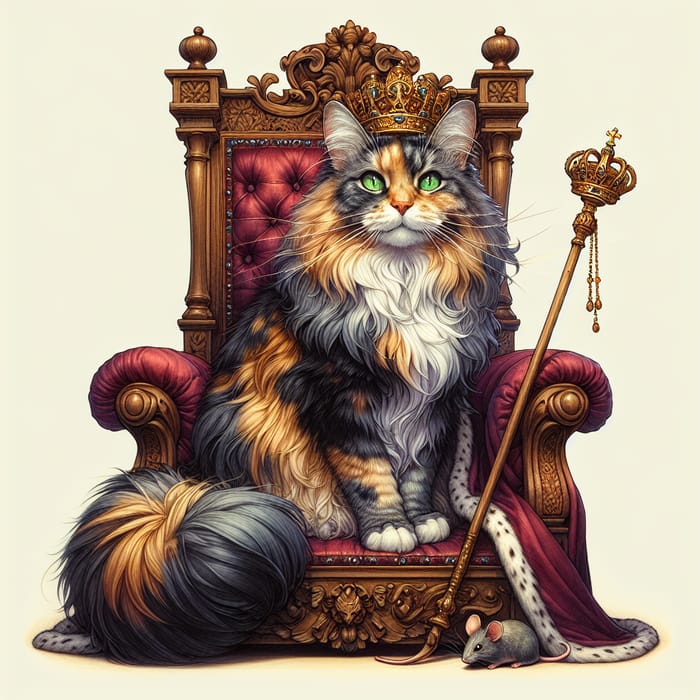 Regal Queen Cat with Elegant Majesty