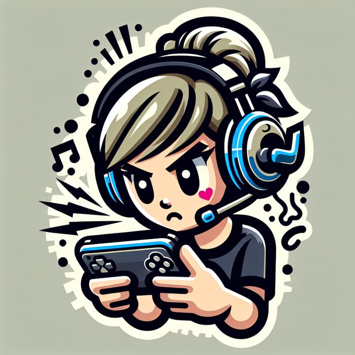Doodle Emoji of Mobile Game Girl - Fun & Dynamic Design