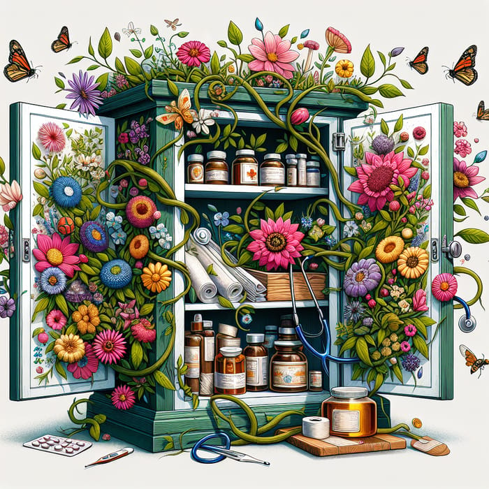 Floral Cabinet of Health: Medical Tools & Natural Remedies