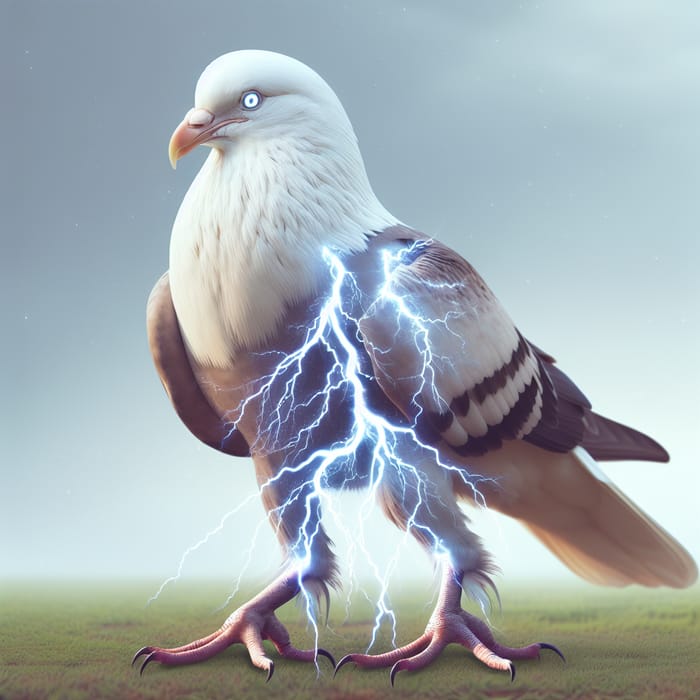 Majestic Eagle-Faced Dove with Lightning Power