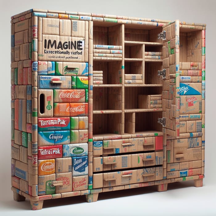Eco-Friendly Tetra Pak Particleboard Cabinet - Sustainable Design