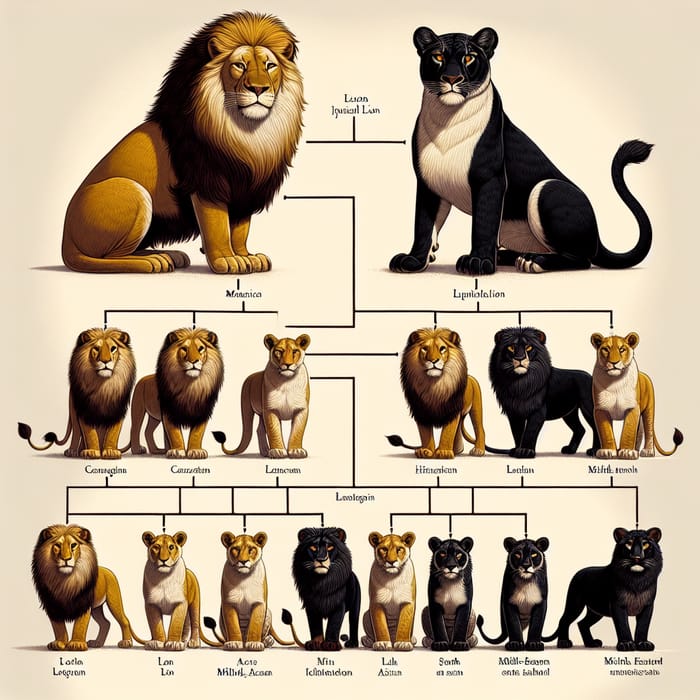 Lion Family Tree: Male & Female Pride Lineage