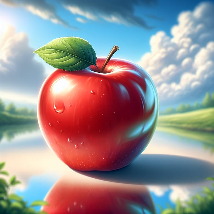 Ripe Red Apple - Freshness Displayed