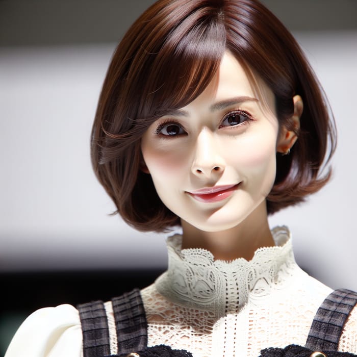 Elegant Bobbed Hair Beauty Resembling Kiko Mizuhara