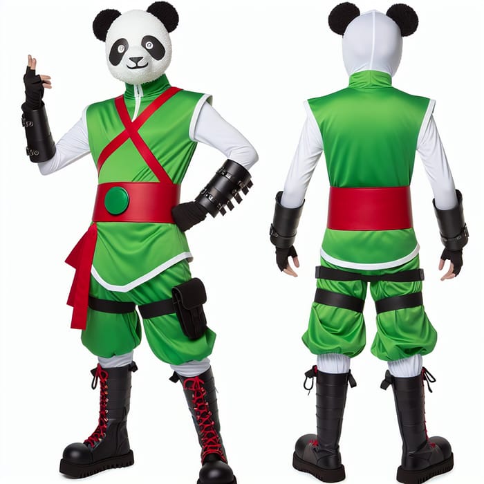 Panda Bear in Green Deku Costume | Unique Cosplay Outfit