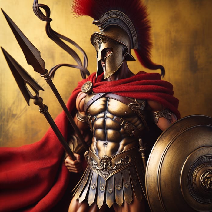 Spartan Icon: Historic Warrior, Muscular Build, Traditional Armor