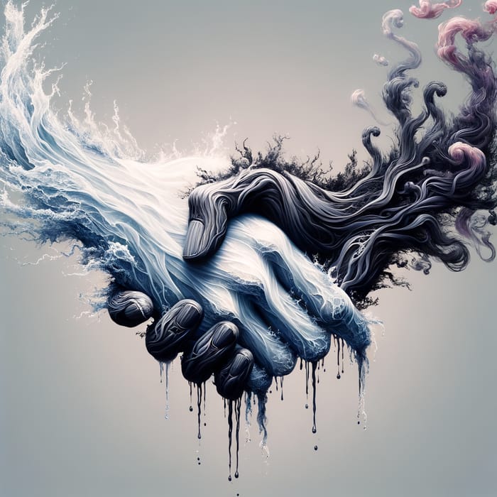 Symbolic Water Hand and Corruption Hand Artwork