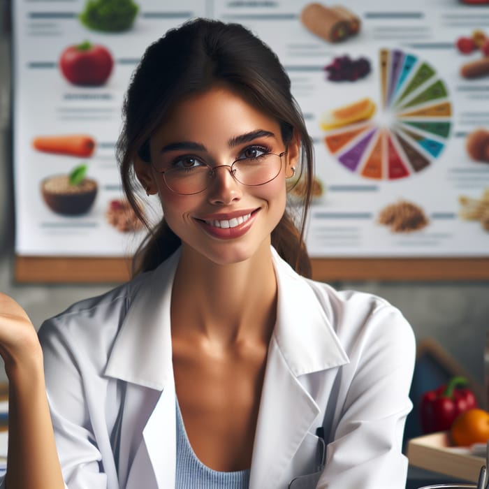 High-Resolution 8K Photo of a Beautiful 30-Year-Old Nutritionist - Healthy Eating Tips
