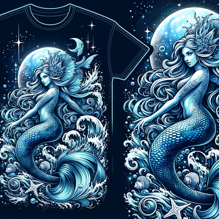 Blue Siren T-Shirt Design | Stunning Illustration