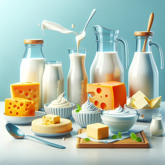 Modern & Vibrant Dairy Products: Fresh Milk, Cheese & More