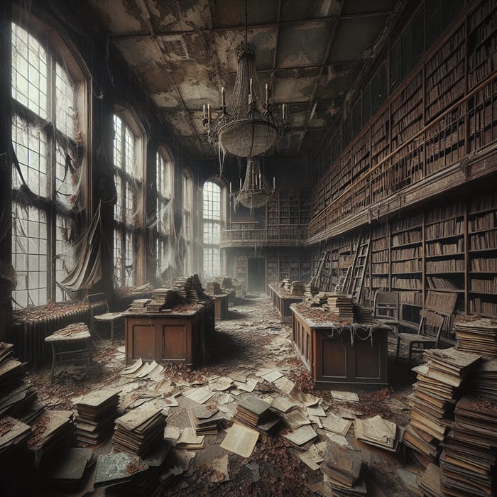 Eerie Abandoned School Library | A Haunting Stormy Afternoon
