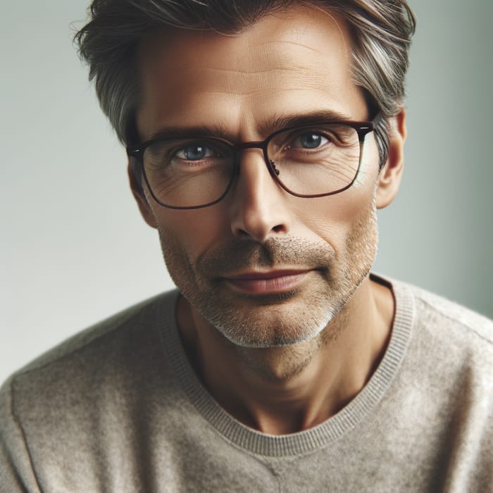 Calm Middle-Aged Man with Glasses