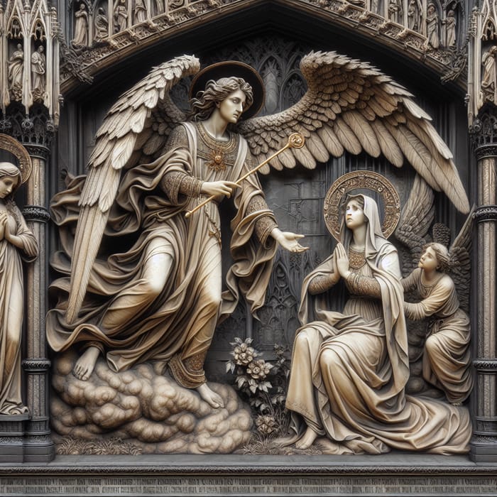 Gothic Style Archangel Gabriel Announces Virgin Mary