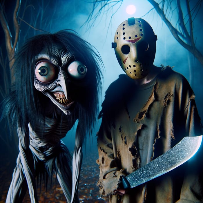 MOMO vs Jason: Terrifying Encounter in Horror Scene