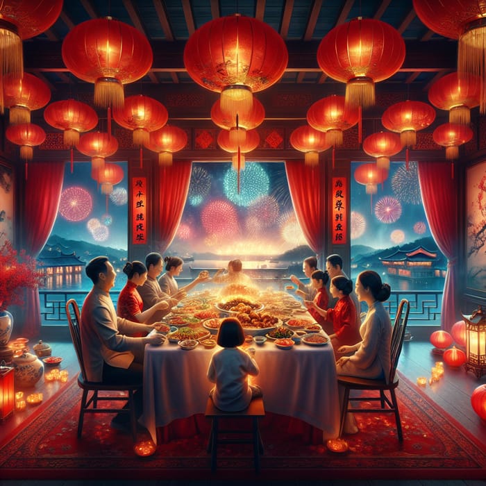 Chinese Spring Festival Family Gathering | Festive Dinner Scene