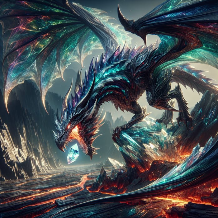 Mystical Dragon: Emerald Scales & Crystal Tail 