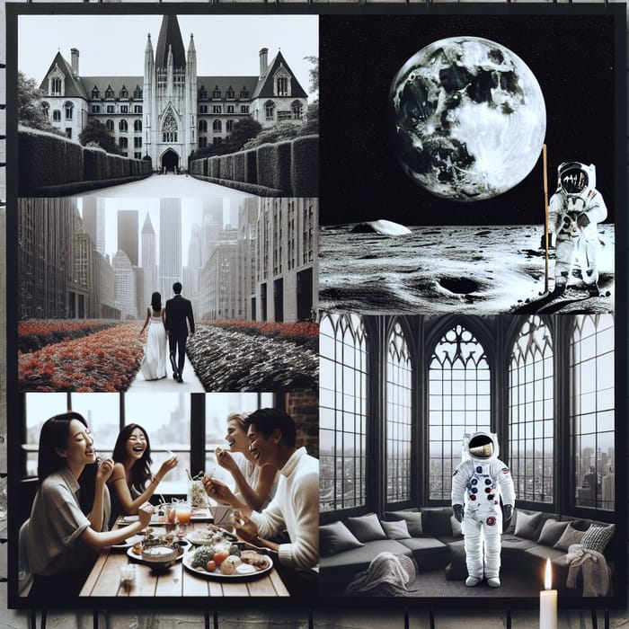 Black & Grey Dreamboard: 5 Life Goals in Photo Collages