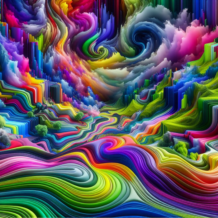 Vibrant Abstract Landscape Art | Dynamic Colorful Designs