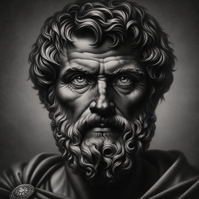 Marcus Aurelius: Stoicism Figure Portrait with Strong Facial Features