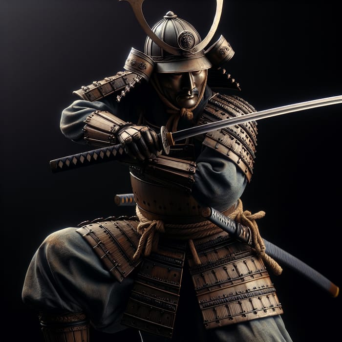 Traditional Japanese Swordsman Portrait | Detailed Samurai Warrior