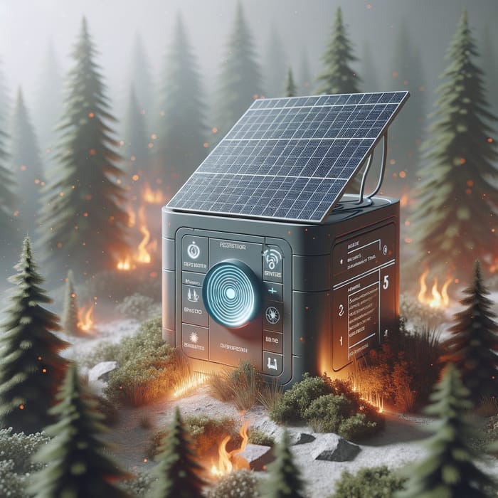 3D Forest Fire Sensor Model with Solar Panel