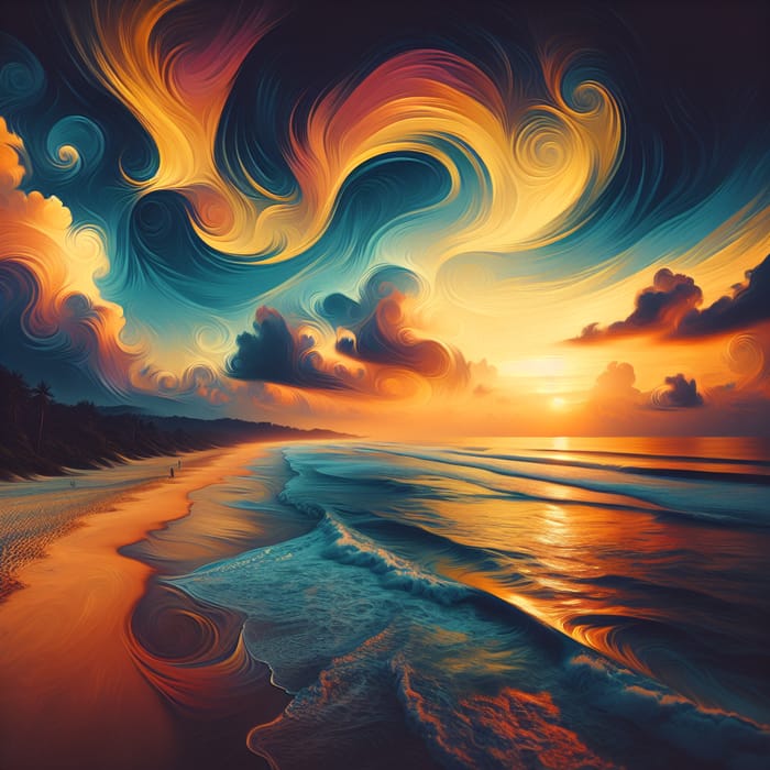 Vivid Beach Sunset Abstract