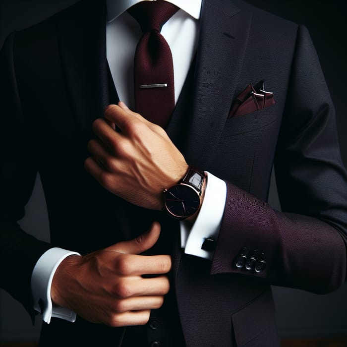 Modern Burgundy Groom Suit | Elegant Wedding Ensemble