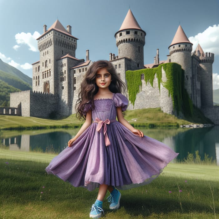 Enchanting Castle Backdrop with Girl