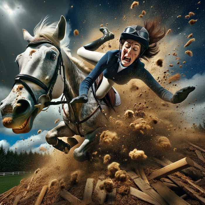 Hilarious Equestrian Mishap: Woman Leaps Face-First in Manure