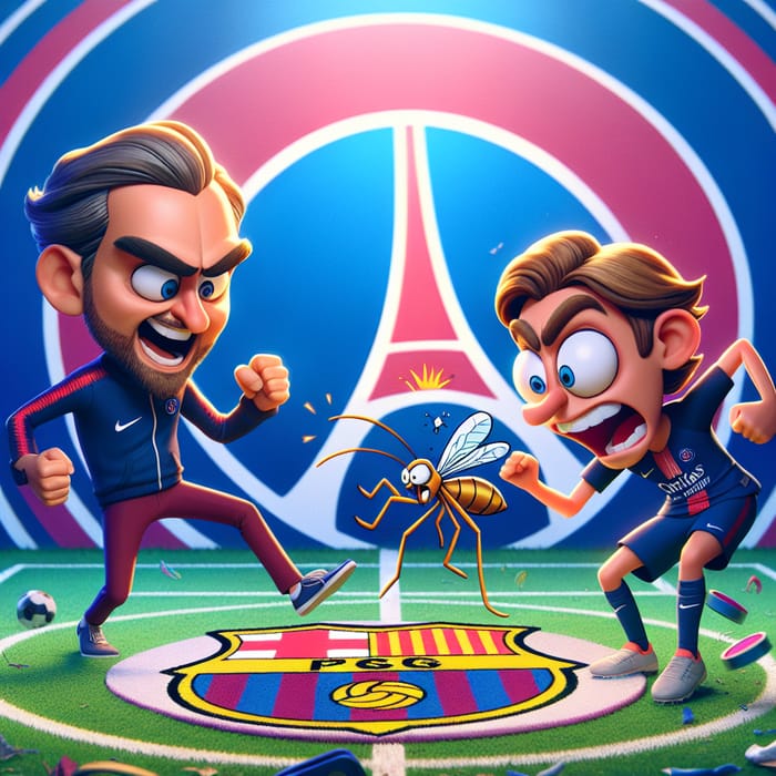 Vibrant PSG Animation with Coach and Player | AI Art Generator | Easy ...