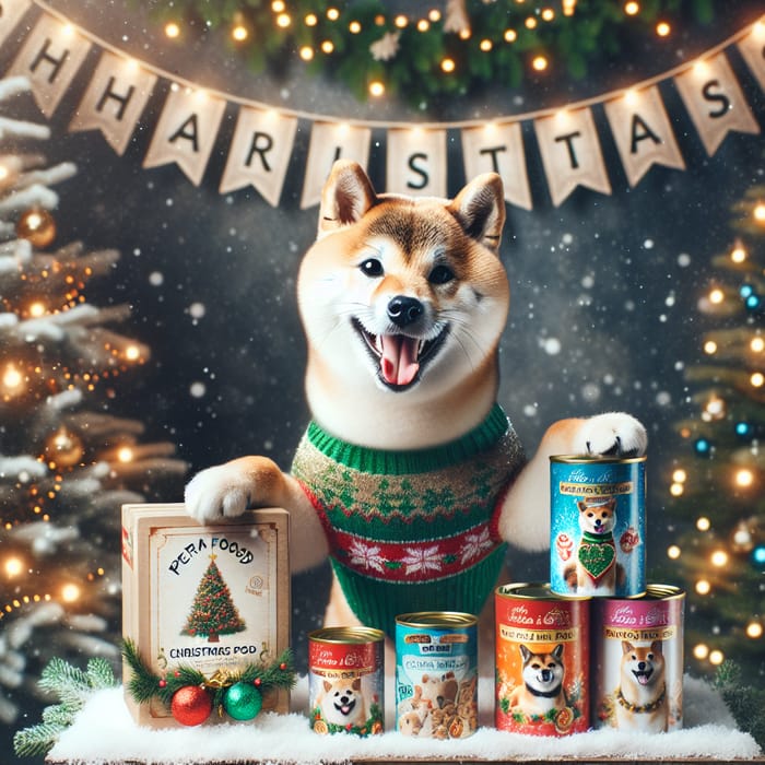 Create a Christmas Pet Food Promo with Festive Dog