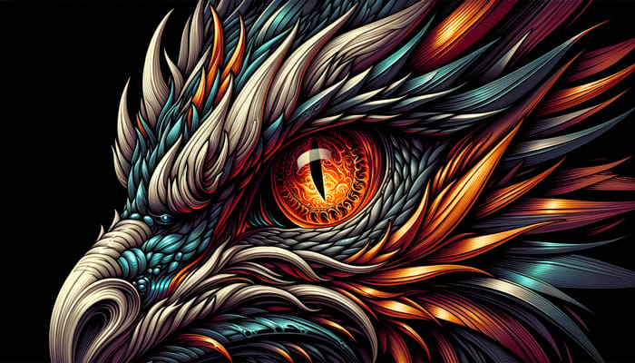 Powerful Dragon Eye: Vibrant Colors & Bold Details