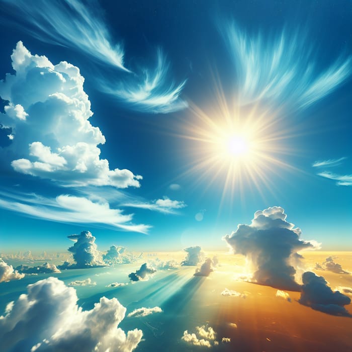 Sunny Sky Scene | Energizing Sun Illuminates Azure Skies