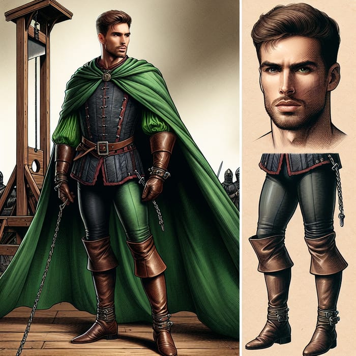 Strong Valiant Prince in Emerald Green Cape | Medieval Execution Scene