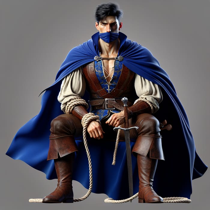 Valiant Prince in Royal Blue Cape Facing Execution