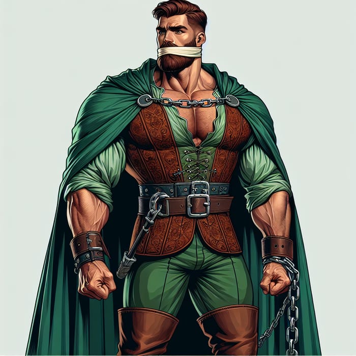 Valiant Prince in Emerald Green Cape Awaits Execution