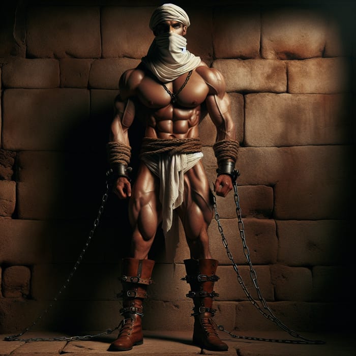 Muscular Middle-Eastern Prince in Captivity | Palace Dungeon Artwork