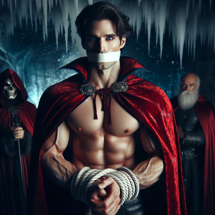 Strong Prince Phillip: Bound Shirtless & Gagged in Ice Dungeon