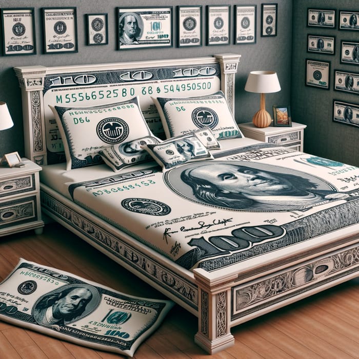 Creative $100 Bill Theme Bed Idea | Currency Decor Concept