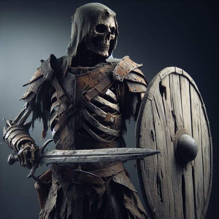 Undead Draugr Warrior | Leather Armor & Shield