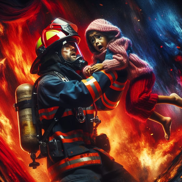 Heroic Firefighter Saves Terrified Child in Dramatic Rescue