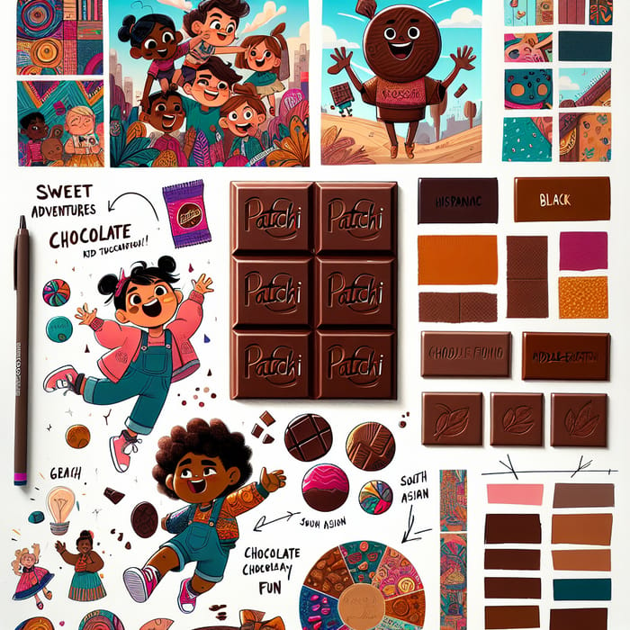 Patchino Kids Chocolate Collection | Vibrant Mood Board