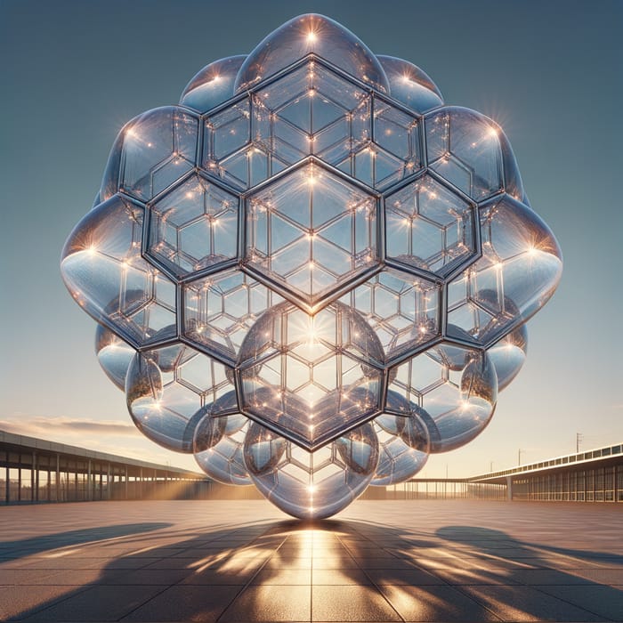 Large Clear Glass Dodecahedron | Stunning Cartoon Suspension