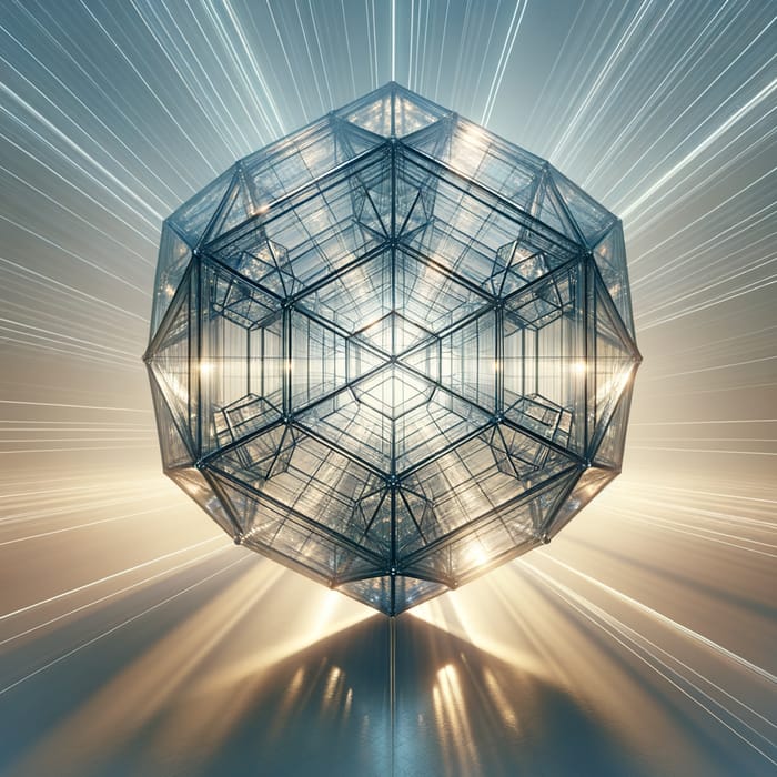 Large Clear Glass Dodecahedron Sculpture | Serene Studio Photo