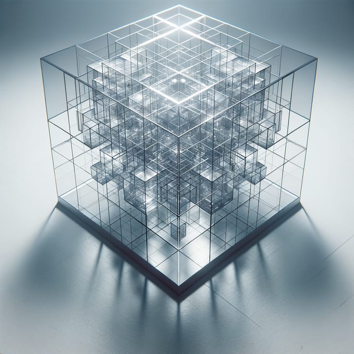 Clear Glass Icosahedron Art Installation | Minimalistic Symmetry
