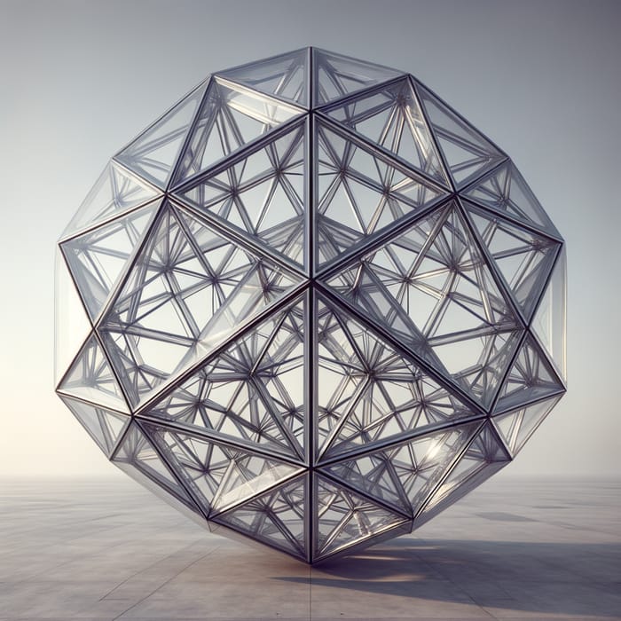 50ft Clear Glass Icosahedron Suspended 8ft from Ground