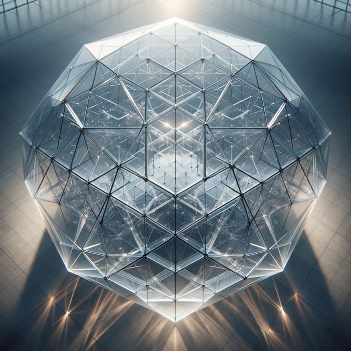 Icosahedron Glass Sculpture: Minimalistic Geometric Art