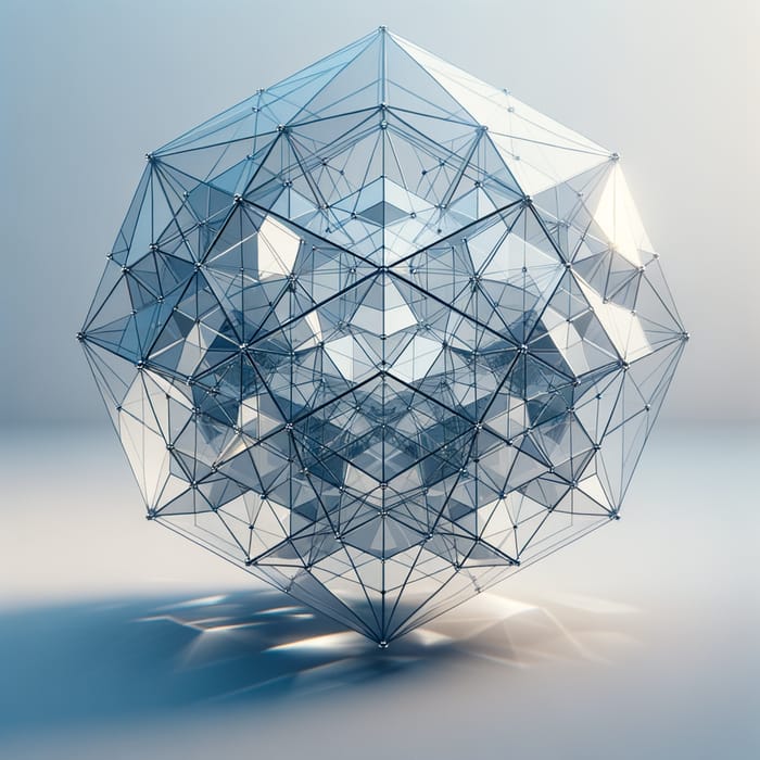 Futuristic Glass Icosahedron: Minimalistic Art Installation