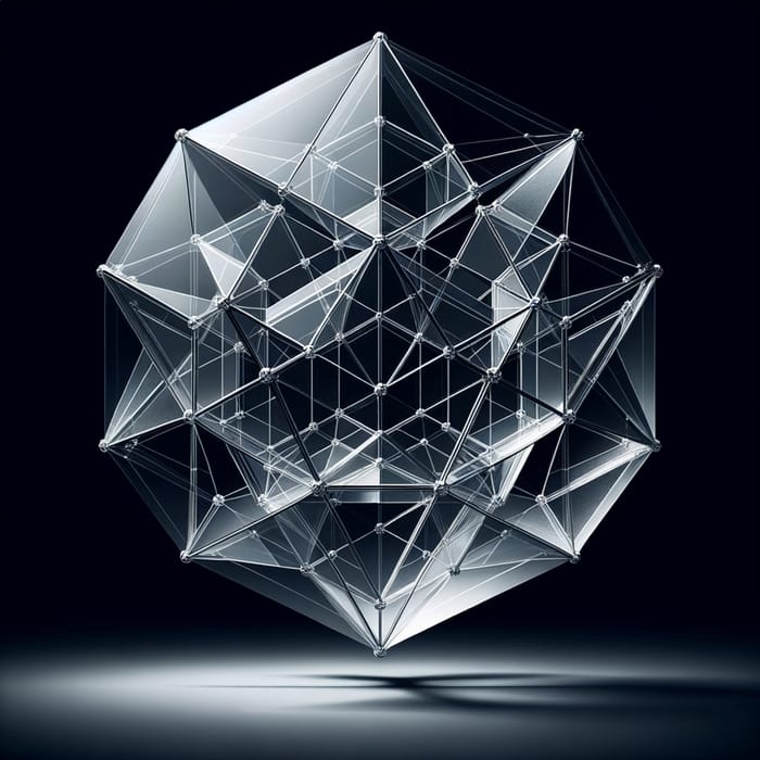 Iconic 50ft Clear Glass Dodecahedron Suspended in Air