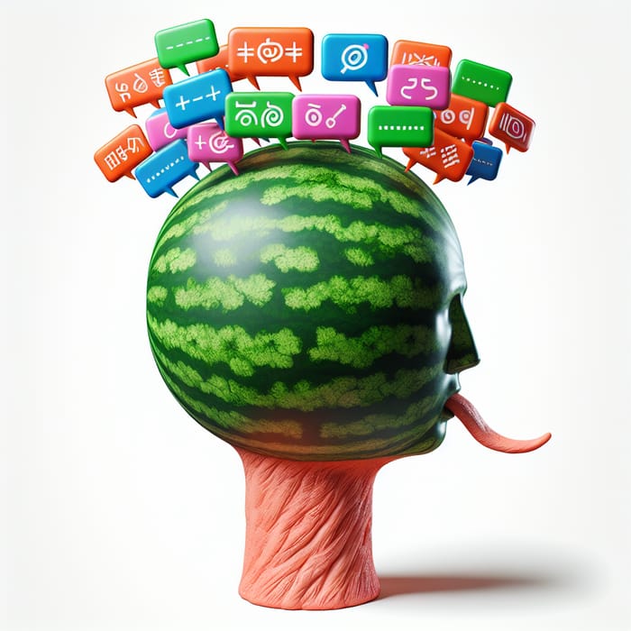 Colorful Lies: Watermelon Head Spewing Deception